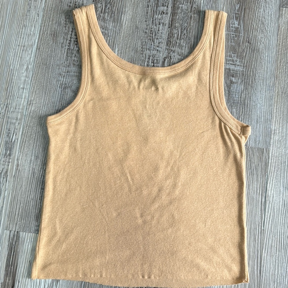 Volcom Tan Screen Print Tank Size L - Picture 3 of 5